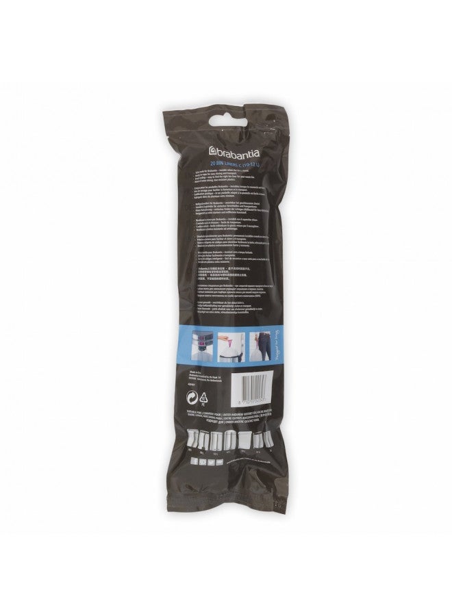 Brabantia PerfectFit Trash Bags (Size C / 2.6-3.2 Gallon) High Quality Thick Plastic Trash Can Liners with Tie Tape Drawstring Handles (20 Bags) - Image 3