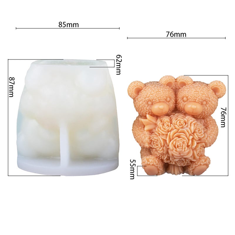 EVERELAM Large Flower Bear Cylinder Molds Silicone Wave Spiral Candle Mold - Silicone Resin Casting Molds for Candle & Resin & Soap Craft Supplies - Image 4