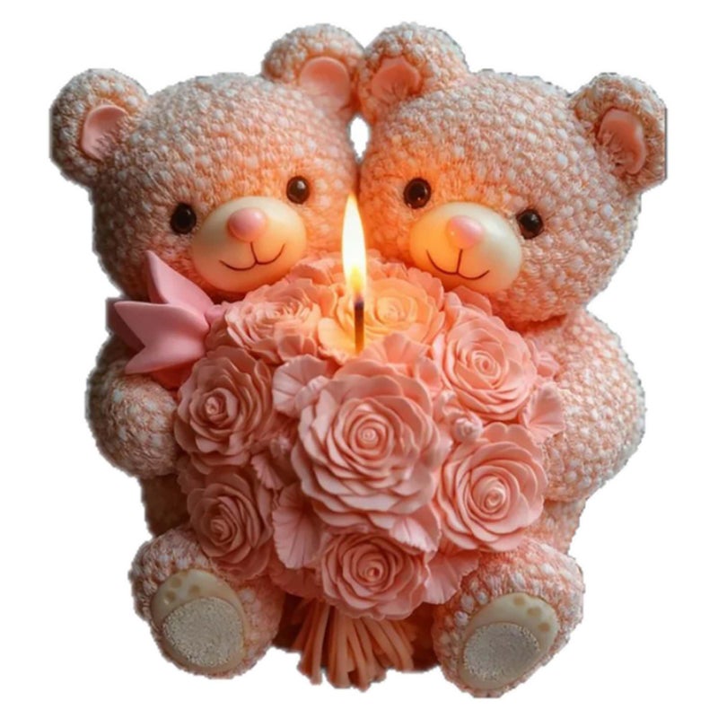EVERELAM Large Flower Bear Cylinder Molds Silicone Wave Spiral Candle Mold - Silicone Resin Casting Molds for Candle & Resin & Soap Craft Supplies - Image 1