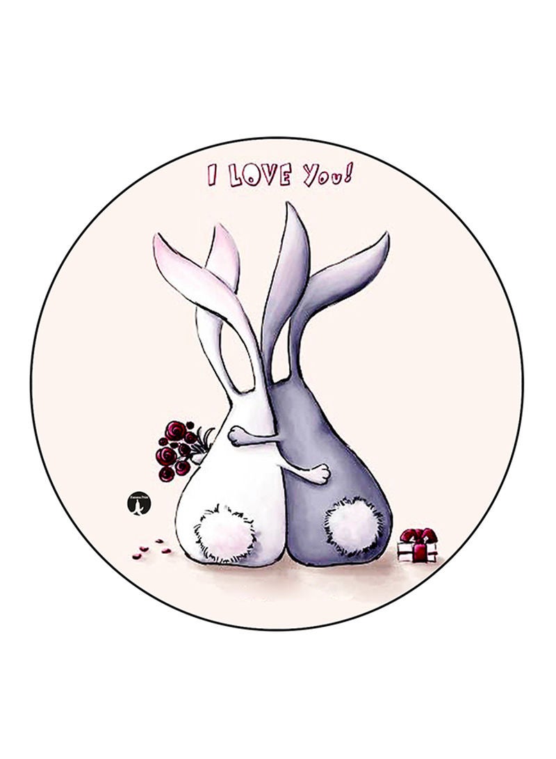 Rabbits Printed Mouse Pad  Multicolour