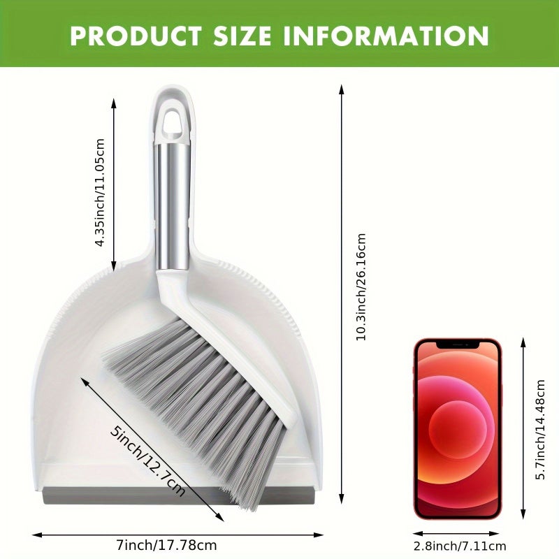 2 Piece Hand Broom and Dustpan Set for Home Kitchen Desktop Pet - Image 3