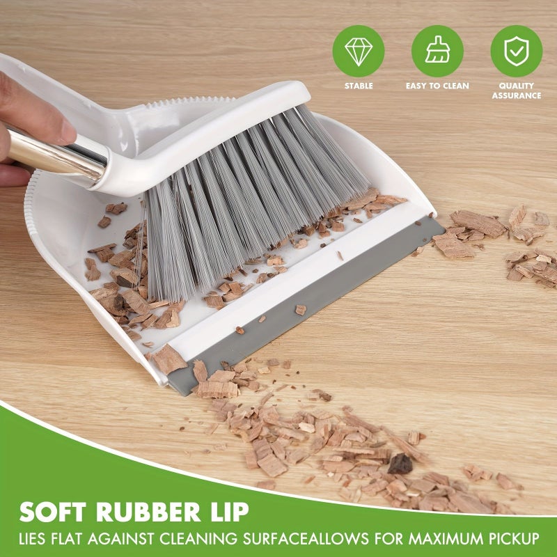 2 Piece Hand Broom and Dustpan Set for Home Kitchen Desktop Pet - Image 2