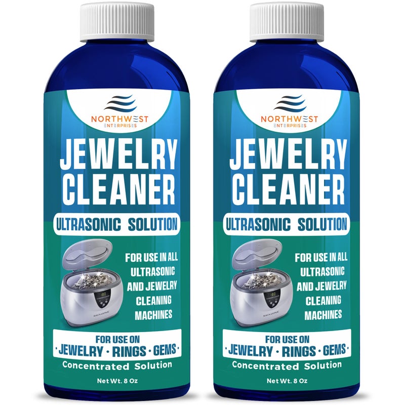 NORTHWEST ENTERPRISES NORTHWEST ENTERPRISES Jewelry Cleaner, Ultrasonic Jewelry Cleaner Solution - The Jewelry Cleaner for Gold, Silver, Platinum Diamonds and Non-Porous Precious and Semi-Precious Jewelry (Pack of 2)  - Image 1