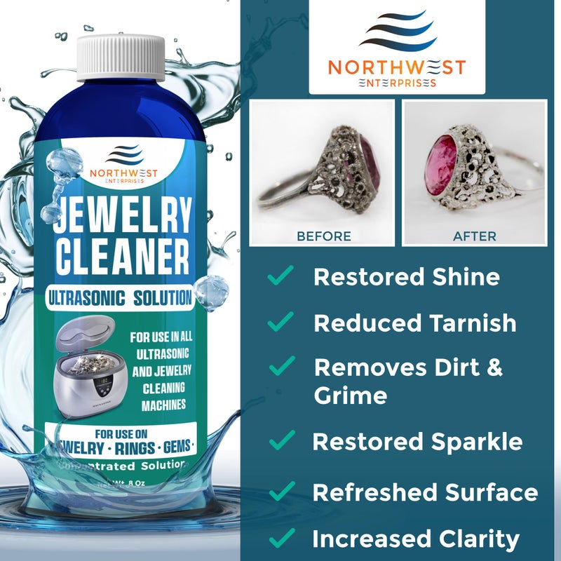 NORTHWEST ENTERPRISES NORTHWEST ENTERPRISES Jewelry Cleaner, Ultrasonic Jewelry Cleaner Solution - The Jewelry Cleaner for Gold, Silver, Platinum Diamonds and Non-Porous Precious and Semi-Precious Jewelry (Pack of 2)  - Image 2
