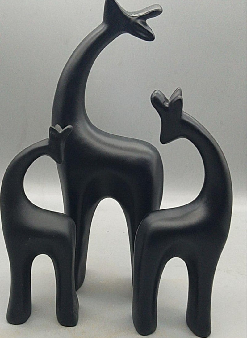 Home Decor Set - 3 Piece Giraffe Set, Boho Decor For Living Room, Dining Room, Bedroom, Farmhouse Shelf