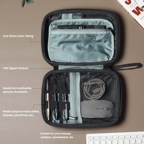 GadgetBite EVA Water-Resistant Travel Electronic Organizer Bag for Charger, USB, Hard Drive, Phone, Cables, SD Cards, and More, Compact Portable Storage Carrying Case for Electronics Accessories - Image 5