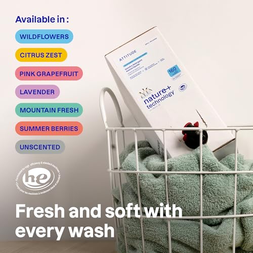 ATTITUDE Liquid Laundry Detergent Refill, EWG Verified, HE Compatible, Plant-Based & Vegan, Natural Laundry Soap, Mountain Fresh Scent, 160 Loads, 135.26 Fl Oz - Image 2