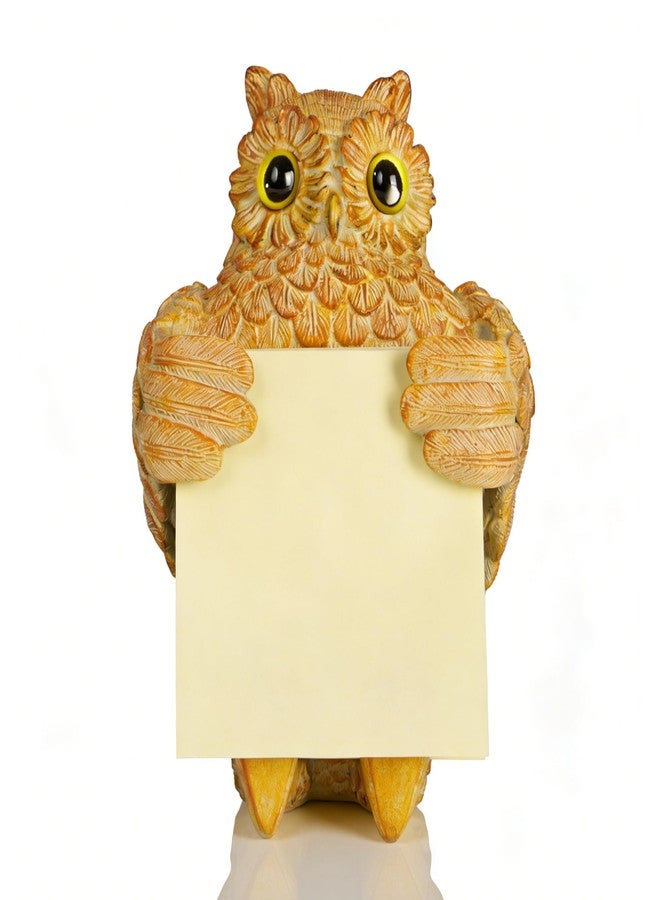 HORTIX Owl Pop-up Sticky Note Dispenser, Includes 1 Pad of 3x3 in Super Sticky Notes, 100 Sheets, Resin Cute Handmade Light Yellow Desk Holder for Office & Home - Image 1