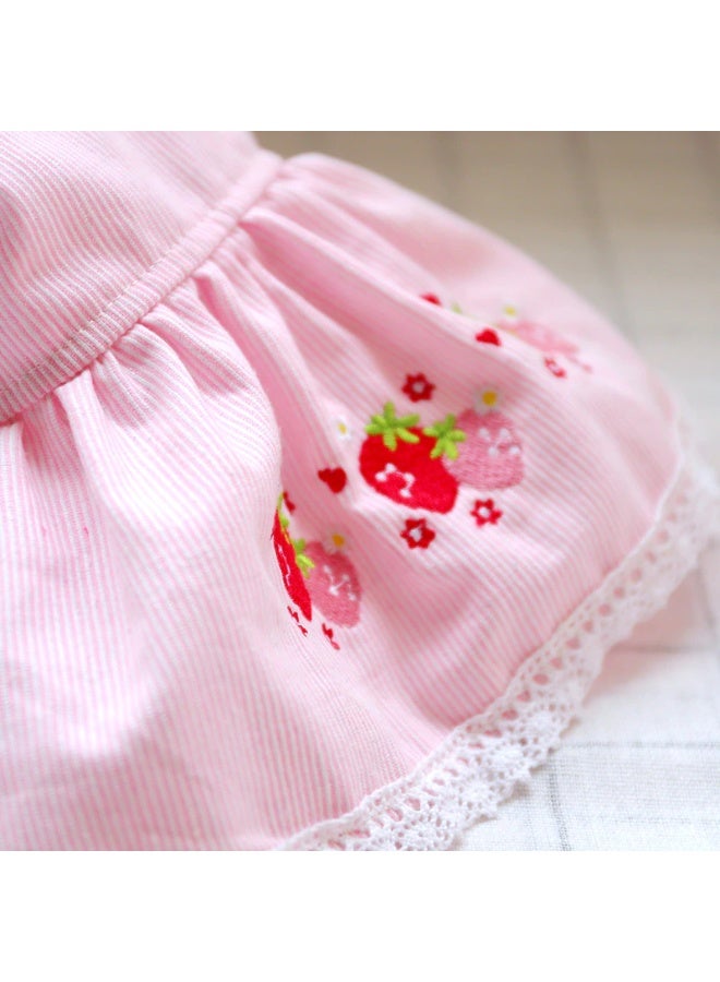 Sweet Cathy Pet Cat Dog Dress Apparel Clothes Pink Embroidered Cute Clothing Costume - Image 5