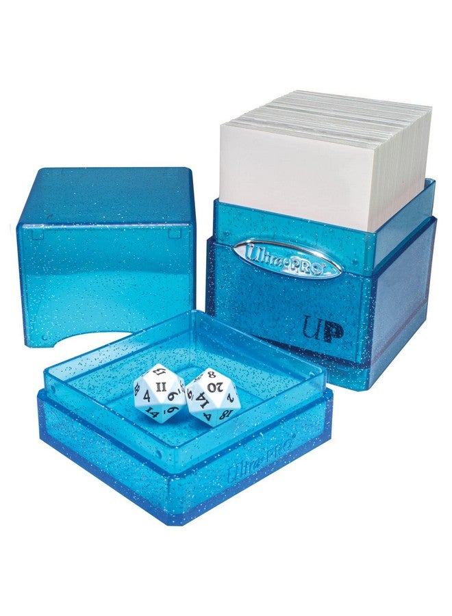 Ultra Pro - Satin Tower 100+ Card Deck Box (Glitter Blue) - Protect Your Gaming Cards, Sports Cards or Collectible Cards In Stylish Glitter Deck Box, Perfect for Safe Traveling - Image 5