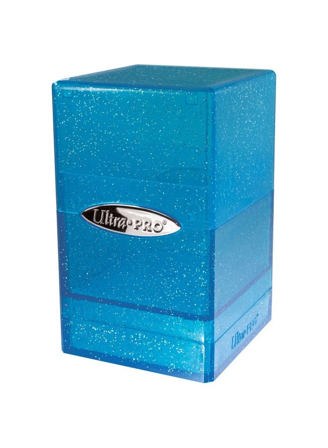 Ultra Pro - Satin Tower 100+ Card Deck Box (Glitter Blue) - Protect Your Gaming Cards, Sports Cards or Collectible Cards In Stylish Glitter Deck Box, Perfect for Safe Traveling - Image 4