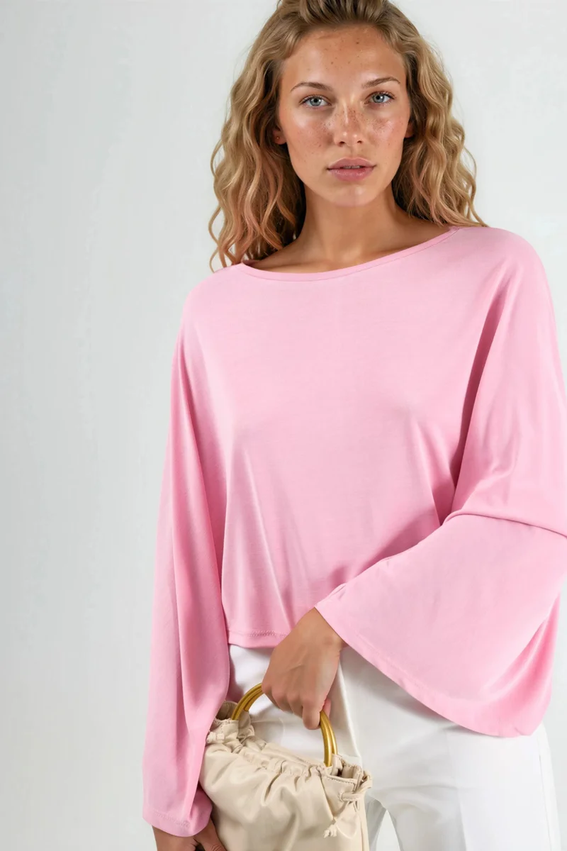 BUSEM Loose Fit Boat Neck Blouse