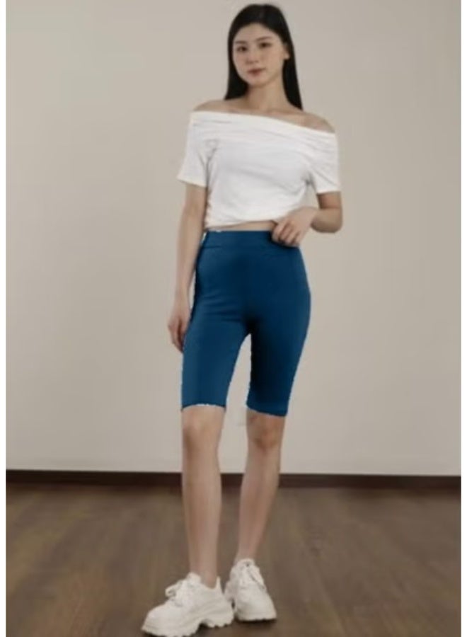 No brands المرأة طول الركبة القطن السائق السراويل طماق المشي ممارسة تجريب اليوغا Boyshorts أكتيفيوير KU361 - Image 1