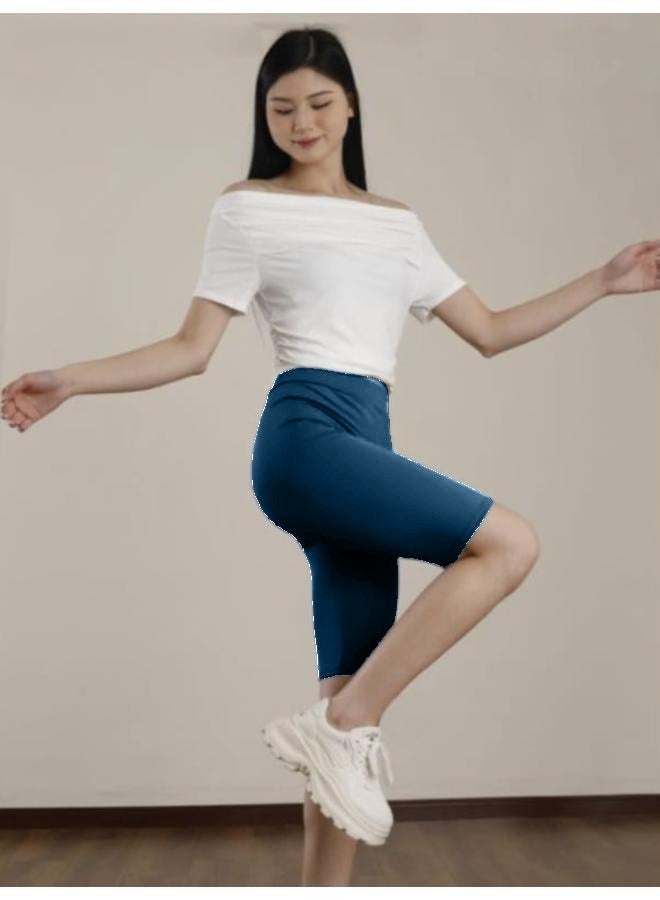 No brands المرأة طول الركبة القطن السائق السراويل طماق المشي ممارسة تجريب اليوغا Boyshorts أكتيفيوير KU361 - Image 2