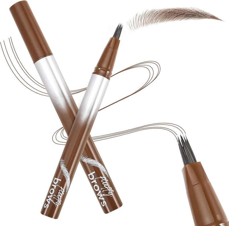 Boobeen Waterproof Liquid Brow Pen Microblading Eyebrow Pencil SmudgeProof Angled Brush QuickDry LongLasting Create Defined Natural Wild Brow