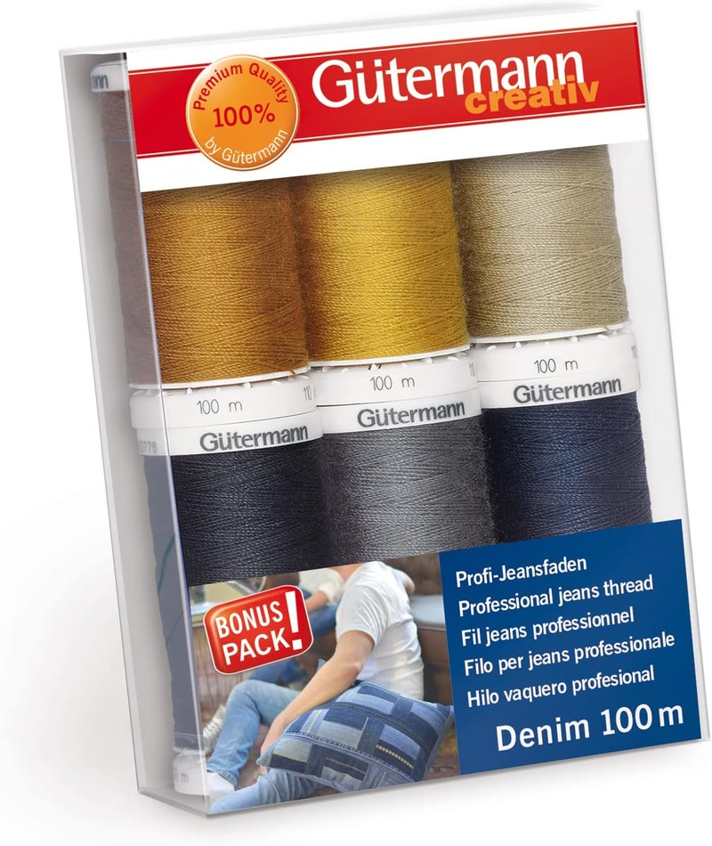 Gtermann Gutermann Thread Denim 6 SPLS Denim Multicoloured - Image 1