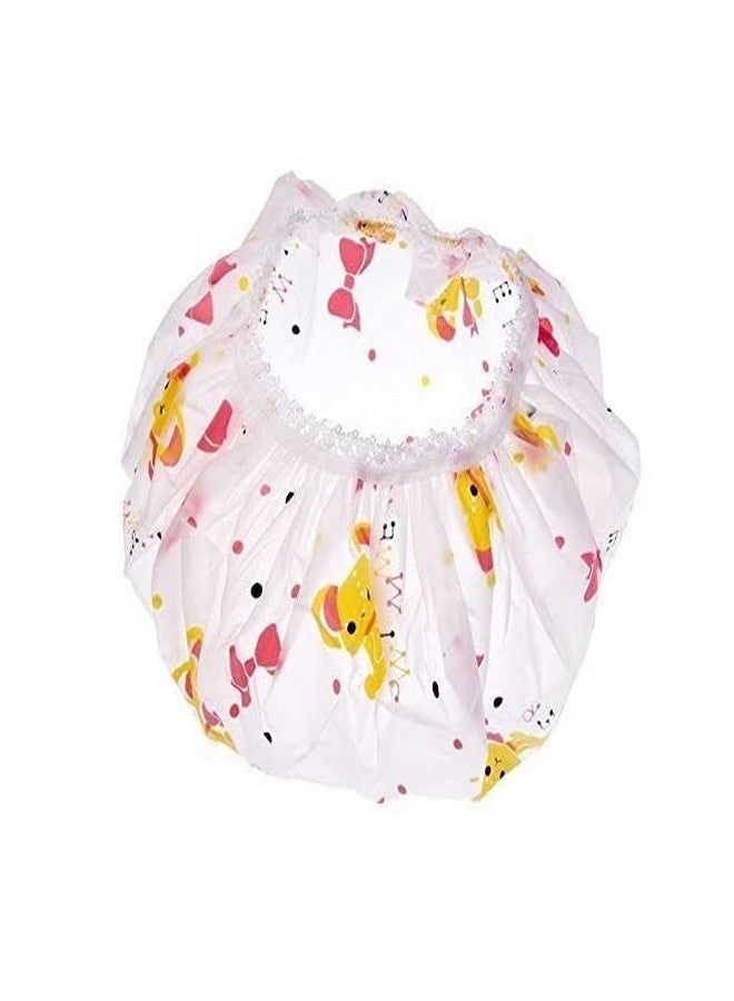 CONNECTWIDE Shower Caps, 6 Pcs Waterproof Bath Caps Abs Reusable Shower Caps Elastic Band Bath Hair Hat Stocking Stuffers for Women Ladies Spa Salon - Image 4