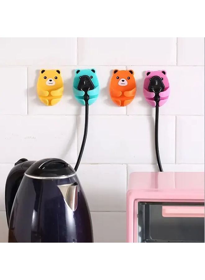 4 Pieces Wall Mounted Power Strip Organizer Cable Management Heavy Duty Plastic Space Saving No Drill Installation Utility Hooks - Image 2