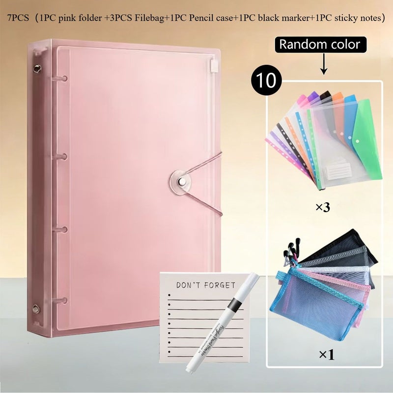 1. حافظة بلاستيكية شفافة زرقاء بحجم A4 (PP) - Image 2