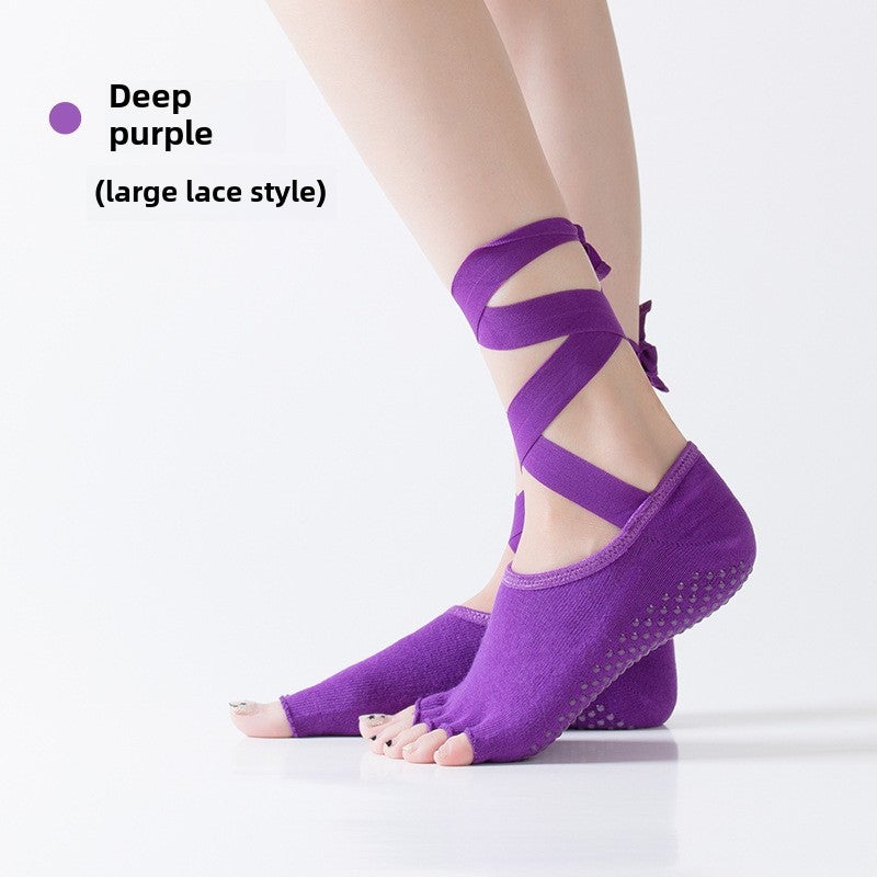 Loquat Professional Tie-Up Toe-Separating Yoga Socks Skin color - Image 2