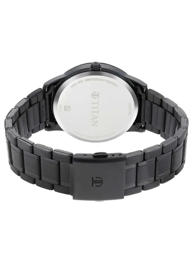 TITAN Men Analog Round Shape Metal Wrist Watch - 1806NM01 - 49.6 Mm
