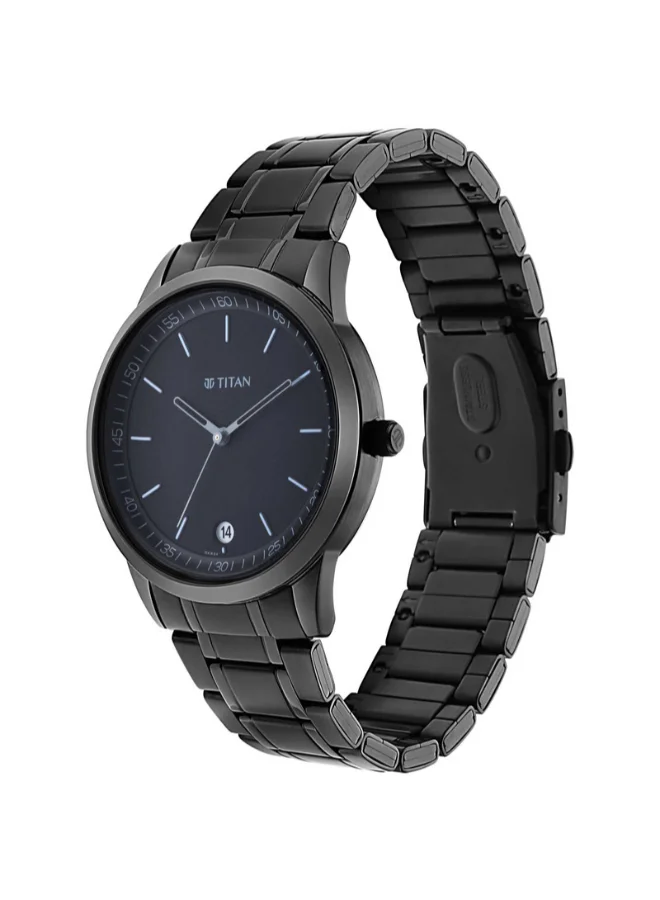 تيتان Men Analog Round Shape Metal Wrist Watch - 1806NM01 - 49.6 Mm
