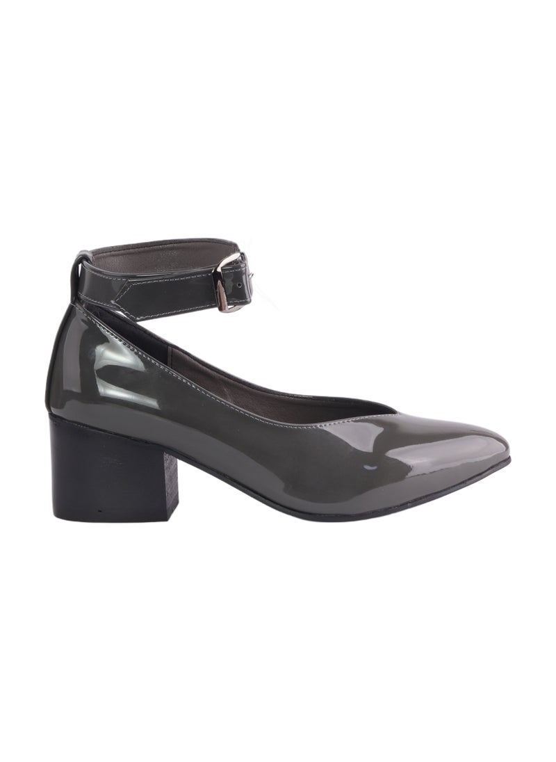 Mr.joe Oval Toe Cap Buckle Closure Mid Heels Pumps For Women  - Image 4