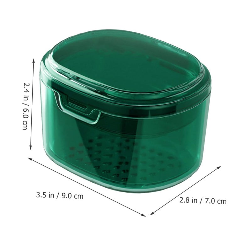 Portable Retainer Case for Invisalign and Dentures Travel Storage Box Blue - Image 3