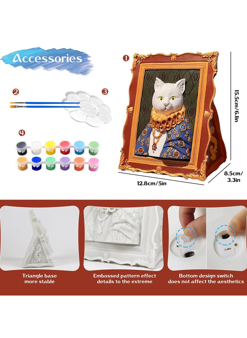 LKTOCAFT - Paint Your Cat Photo Frame Lamp Art Craft Kits, Party Favors for Kids DIY Toys Night Light, Art Supplies Painting Kit for Kids Ages 6-12, Boys Girls Birthday Gift - Image 1