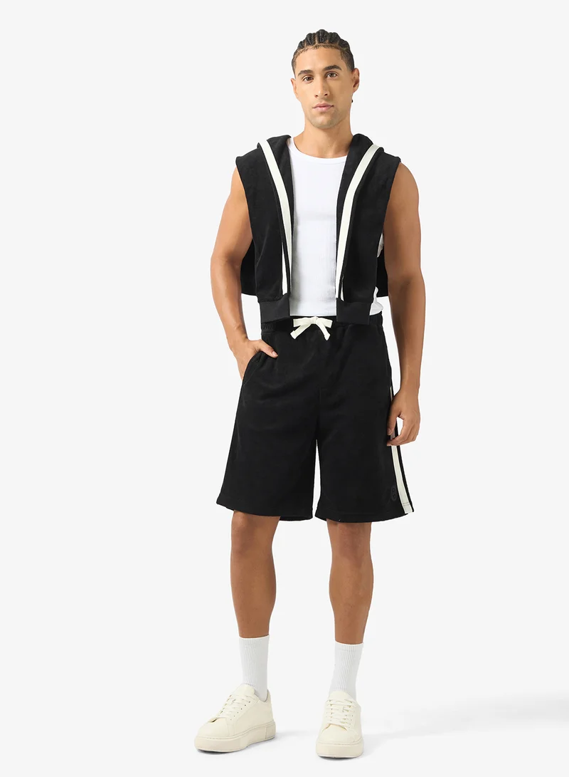 JACK & JONES Drawstring Towelling Stripe Sweatshort