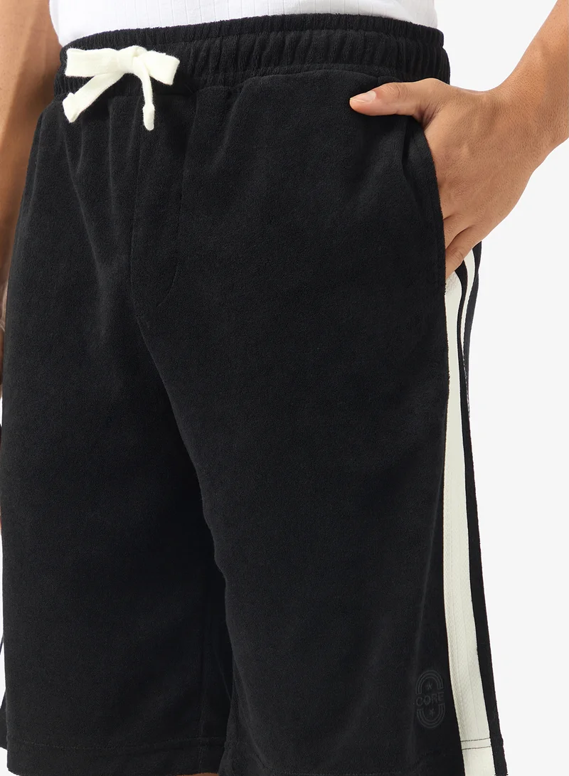 JACK & JONES  Drawstring Towelling Stripe Sweatshort for Men | Best Price UAE
