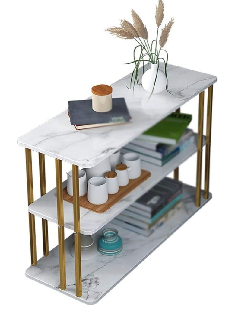 DubaiGallery Magic Home 3-layers Side table for living room sofa side Nordic simplicity coffee table flower stand iron and wooden home Multifunction decorative shelf Storage rack - Image 1