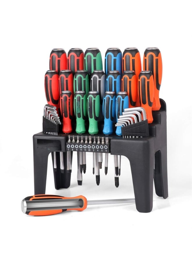 Generic 43 Pcs Crimp Tool Kit Cat6 RJ45 Crimping Tool with RJ45 Cat6 Pass Through Connectors, Covers, Wire Punch Down Cutter and Network Cable Tester  - Image 1