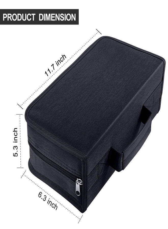 Siveit DVD Case Holder, CD/DVD Case Wallet Binder Holder 160 Capacity CD DVD Cases Organizer Portable CD Binder Wallet for Home Travel (Black binder, Black) - Image 2
