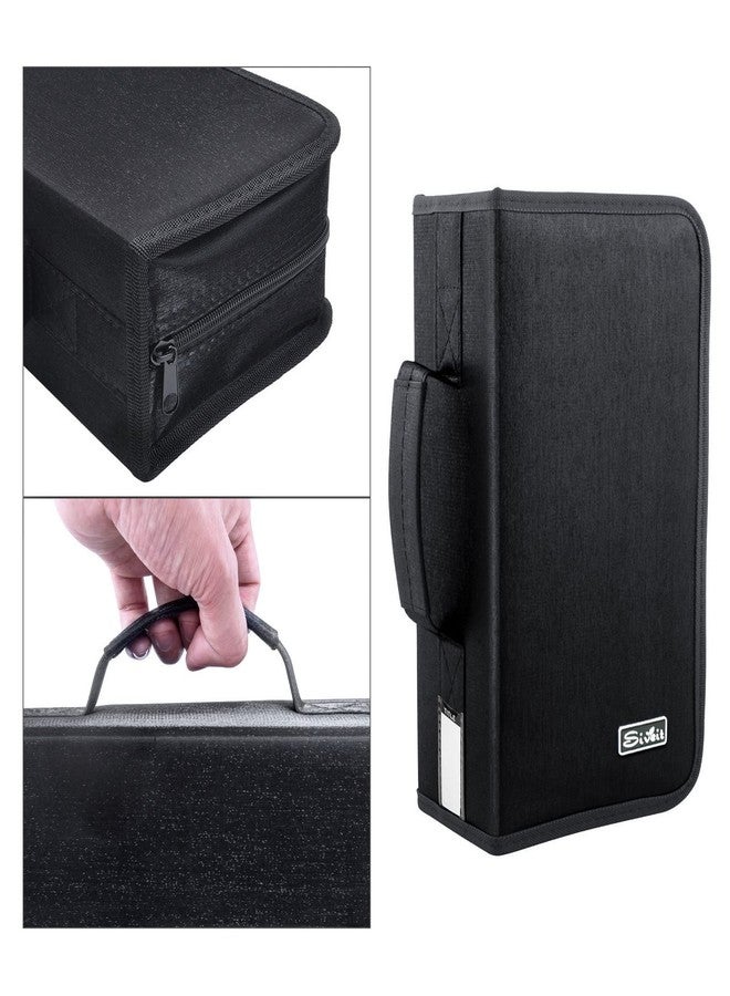Siveit DVD Case Holder, CD/DVD Case Wallet Binder Holder 160 Capacity CD DVD Cases Organizer Portable CD Binder Wallet for Home Travel (Black binder, Black) - Image 3