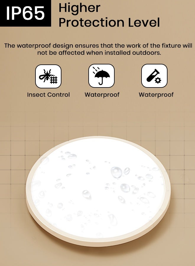 YATAI LIGHTING Modern Minimalist LED Wall Light 20W, Round White Wall Lamp 23cm, 4000K Warm White, Waterproof Indoor/Outdoor Lighting, Acrylic Shade & Metal Body for Bedroom, Hallway, Balcony - Image 3