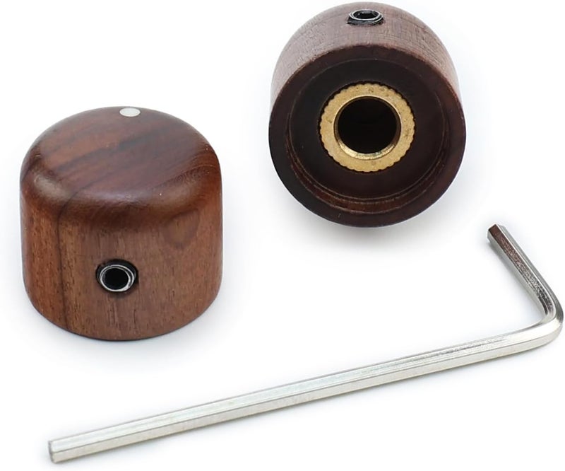 OVSAL 2Pcs Brass-Hole Wood Guitar Knobs Electric Guitar Control Knobs Replacement Parts for Feder Strat Telecaster Jazz Gibson Les Paul Guitar Knobs Red - Image 1