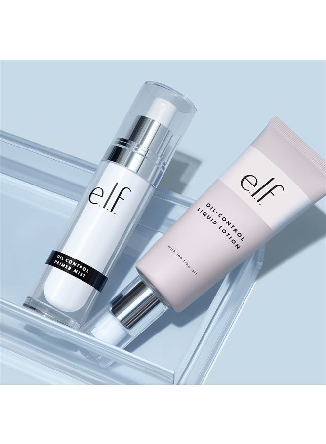 elf e.l.f, Oil Control Primer Mist, Water-Based, Mattifying, Lightweight, Hydrates, Preps, Balances Oil, Controls Shine, Enriched with Purified Water, Cucumber and Vitamin E, 1.01 Fl Oz - Image 5