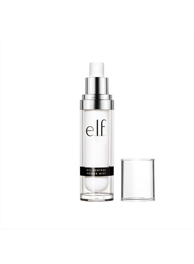 elf e.l.f, Oil Control Primer Mist, Water-Based, Mattifying, Lightweight, Hydrates, Preps, Balances Oil, Controls Shine, Enriched with Purified Water, Cucumber and Vitamin E, 1.01 Fl Oz - Image 1