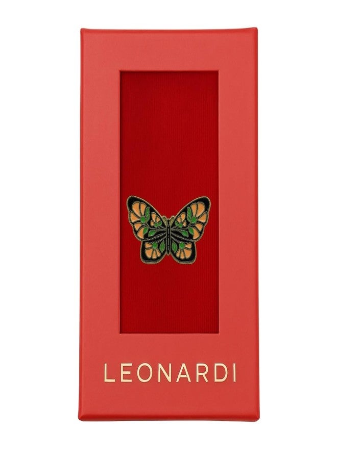 LEONARDI بروش معدني ليوناردي للرجال | فراشة | أسود وبرتقالي | متعدد الألوان-1 | دبوس ياقة | الحجم - قياسي | عبوة من 1 | - Image 4