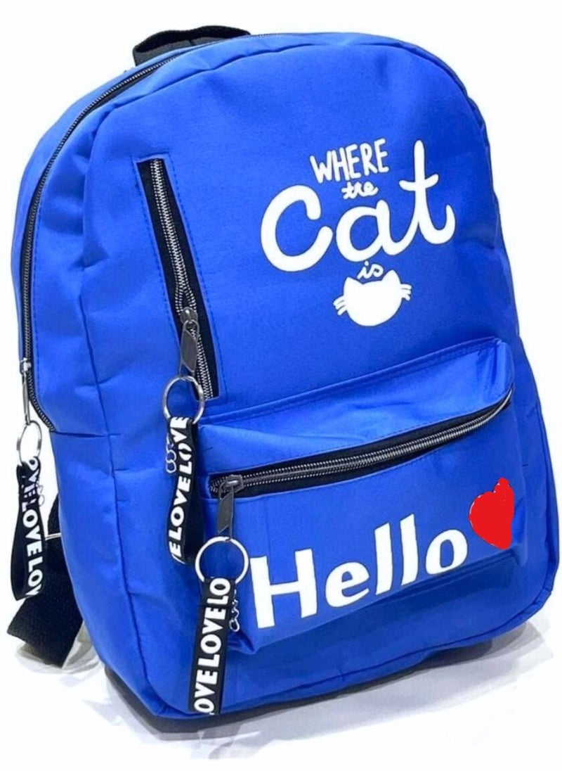 Brand Stores Casual Trendy Backpack For Girls - Blue  - Image 1