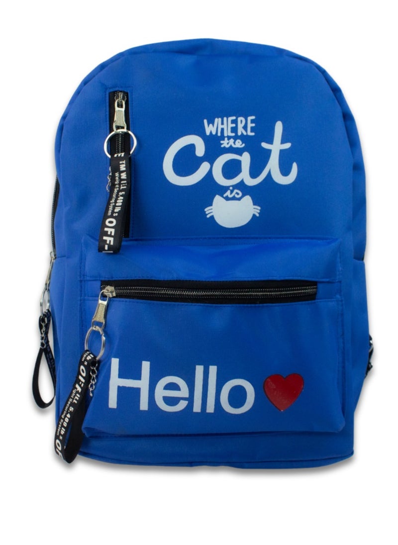 Brand Stores Casual Trendy Backpack For Girls - Blue  - Image 2