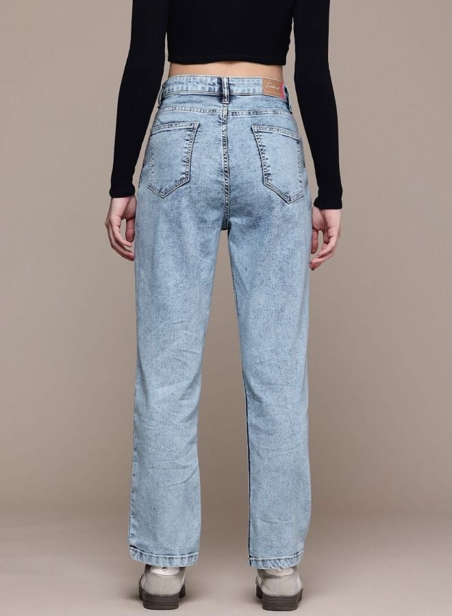 Freehand Women Straight Fit Solid Mid Rise Jeans - Image 3