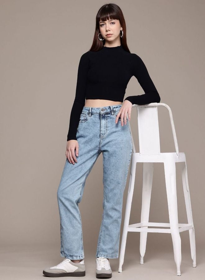 Freehand Women Straight Fit Solid Mid Rise Jeans - Image 5