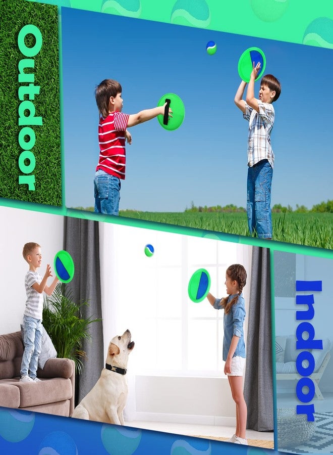 Charniol Kids Toys Toss and Catch Game Set Beach Game Outdoor Ball Sports Games Toss and Catch Ball Nylon Toys for Kids Adults(Blue Green,12 Paddles 6 Balls) - Image 5