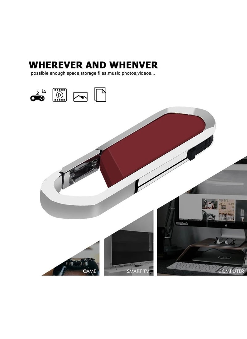 AROAQ USB Flash Drive, Portable Metal Thumb Drive with Keychain, USB 2.0 Flash Drive Memory Stick, Convenient and Fast Pen Thumb U Disk for External Data Storage, (1pc 8GB Red)  - Image 3