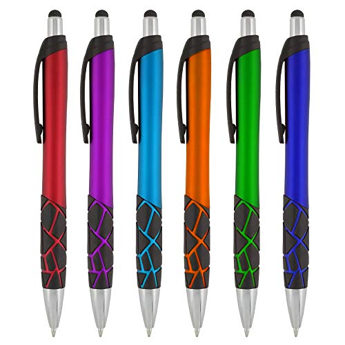 SyPen Stylus Pens 2 in1 Capactive Touch Screen with Ballpoint Writing Pen Sensitive Stylus Tip For Your iPad iPhone Samsung Galaxy All Smart Devices Metallic Barrel Assorted Colors Comfy Grips6 Pack - Image 1