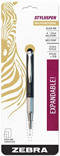 Zebra Pen Zebra StylusPen Telescopic Ballpoint Pen, Medium Point, 1.0mm, Black Ink, Grey Barrel, 1-Count (33601) - Image 1