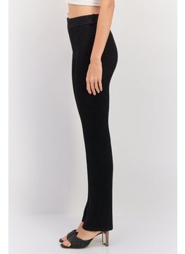 ESPRIT Women Regular Fit Knitted Straight Leg Pants, Black  - Image 3