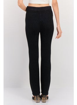ESPRIT Women Regular Fit Knitted Straight Leg Pants, Black  - Image 4